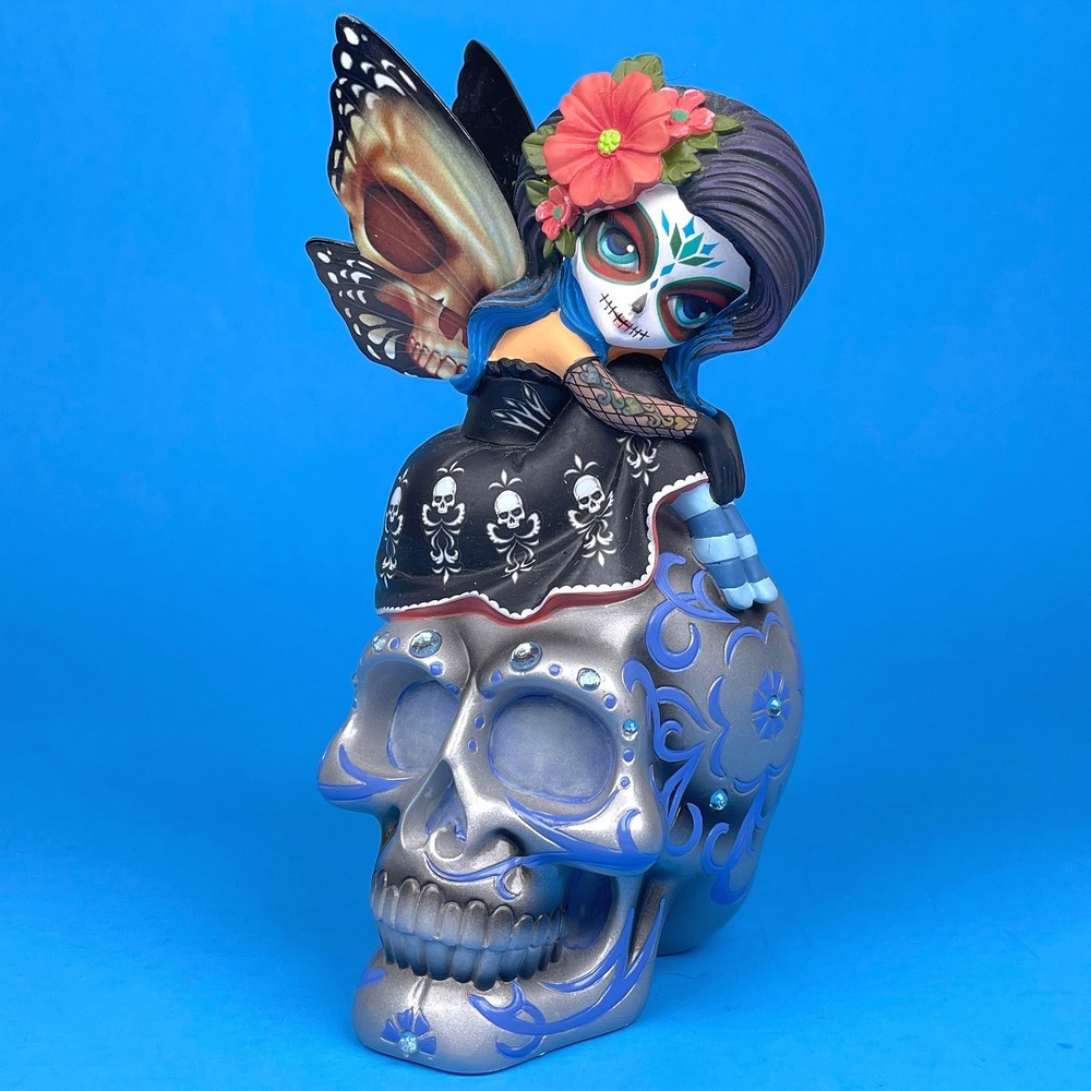 Jasmine Becket-Griffith Spirit of Peaceful Joy Silver Sugar Skull Fairy HC Glows